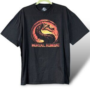 Mortal Kombat 9 Dragon T-Shirt Mens Sz XL Black Graphic Logo Tee